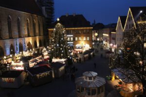 Weihnachtsbeleuchtung von Essert-Illuminationen mit LED-Lichterketten als Baumbeleuchtung in Amberg