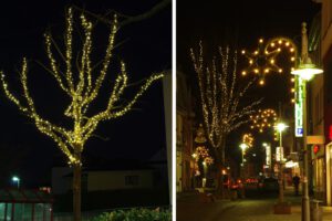 Weihnachtsbeleuchtung von Essert-Illuminationen mit LED-Lichterketten als Baumbeleuchtung in Butzbach