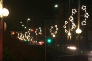 Weihnachtsbeleuchtung von Essert-Illuminationen mit LED-Lichtschlauch als Laternenbeleuchtung in Beckum