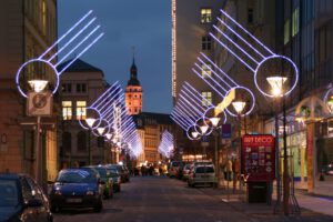 Weihnachtsbeleuchtung von Essert-Illuminationen mit LED-Lichtschlauch als Laternenbeleuchtung in Gera