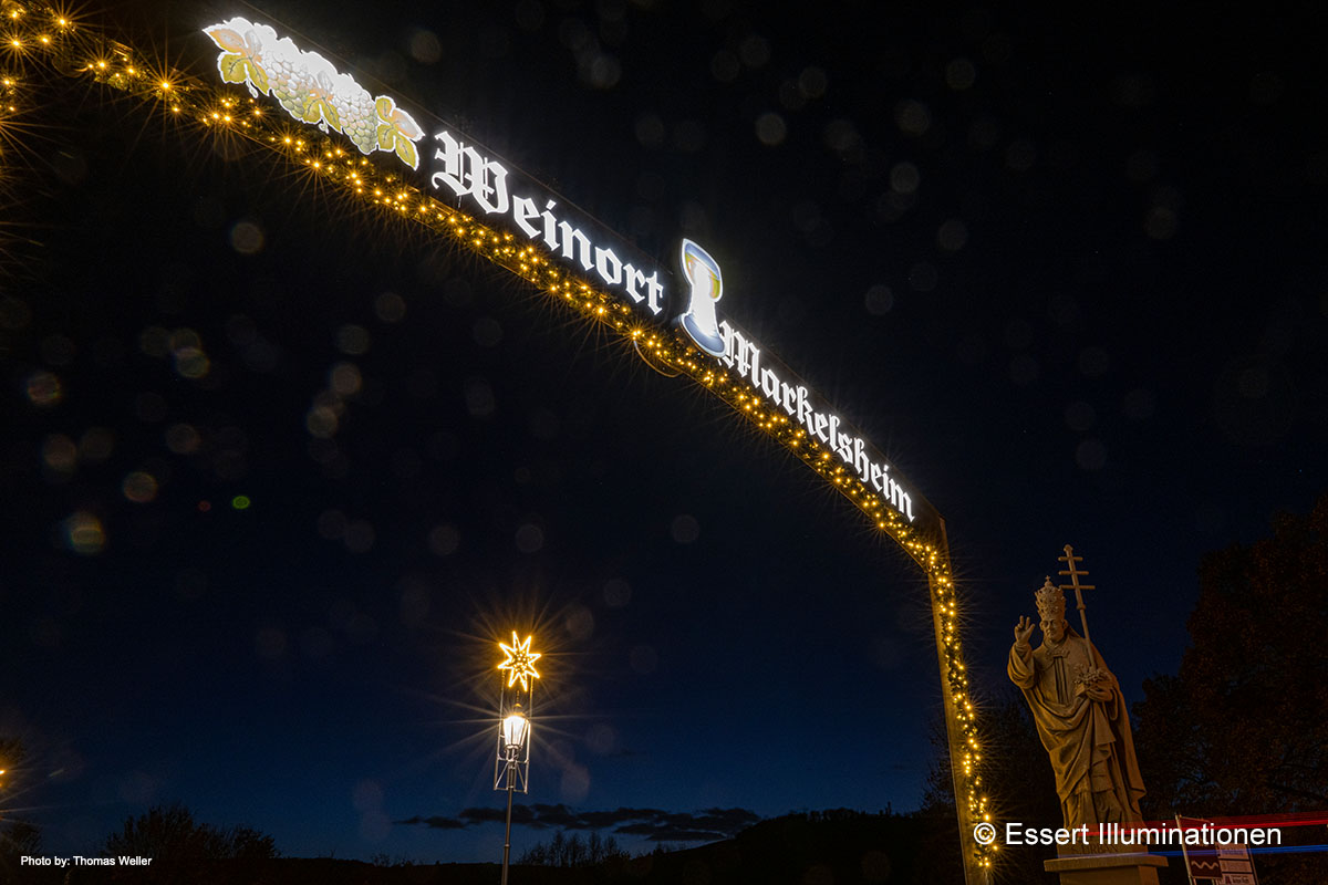 Weihnachtsbeleuchtung von Essert-Illuminationen mit Laternenbeleuchtung in Markelsheim