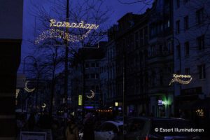 Ramadanbeleuchtung von Essert-Illuminationen in der Venloer Straße in Köln